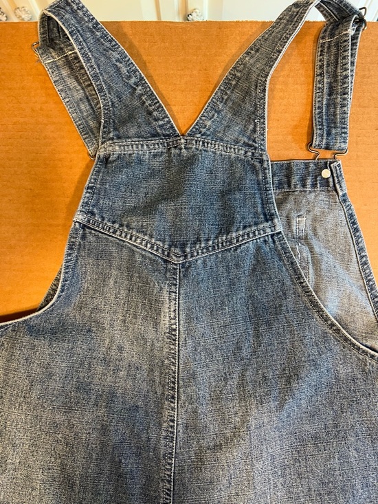 Vintage 90’s Disney Denim Mickey Mouse Overalls Jean Short USA Romper SZ Large - Picture 12 of 15